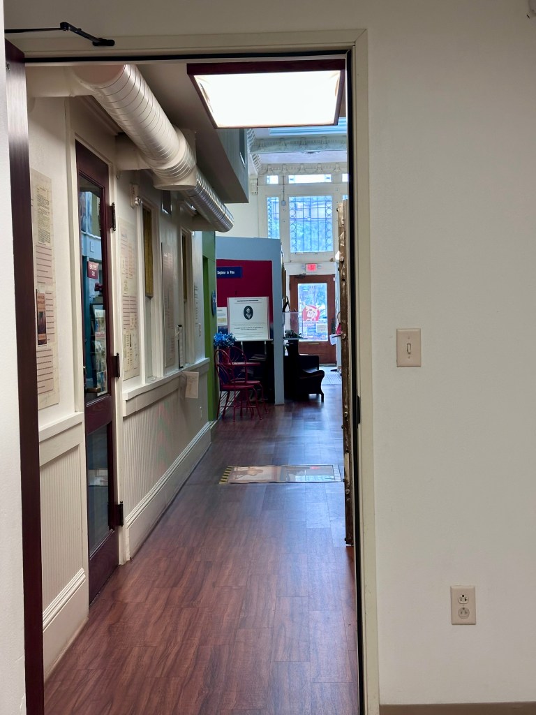 Doorway leading to museum space.